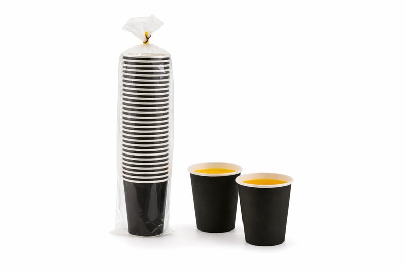 vsell24 pack of 100-SWS Paper Cup HD Black Special GSM – 8 Oz (240 ml) | Disposable Hot & Cold Cups - Image 4
